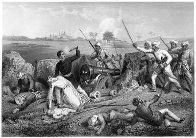 Skene őrnagy és felesége halála Jhansiban, 1857, 1860 körül alkotó: Unbekannt