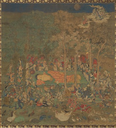 A történelmi Buddha Nehan-zu halála, 14. század. alkotó: Unbekannt