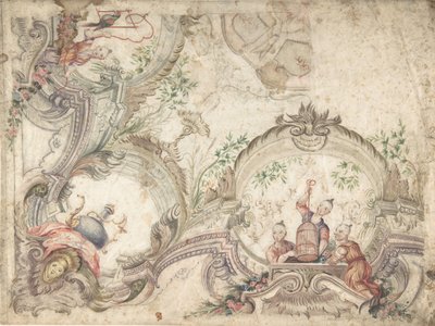 Mennyezeti dekoráció Chinoiseries-szel, 1725-75. alkotó: Unbekannt