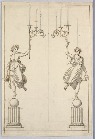 Tervezés egy pár kandeláberhez alkotó: Unbekannt