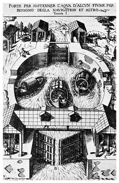 Leonardo da Vinci csuklós csatornazárak terve, 1956. 15. század alkotó: Unbekannt
