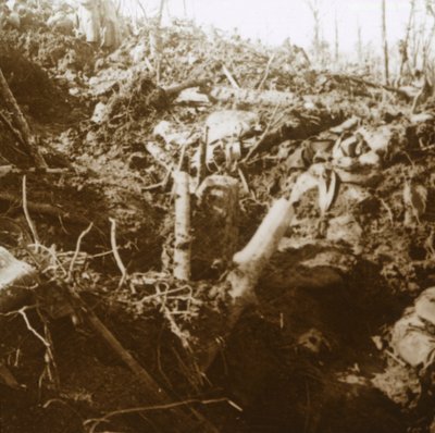 Lerombolt menedékhely, Les Éparges, Észak-Franciaország, 1915. alkotó: Unbekannt