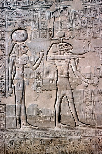 Részlet Sekhmet és Khnum domborművéről, Khnum templomáról, Ptolemaioszi és római korból alkotó: Unbekannt