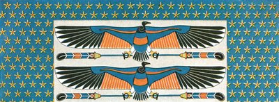 Mennyezetfestmény részlete Bekenranef sírjában az egyiptomi Szakkarában, 1928. alkotó: Unbekannt