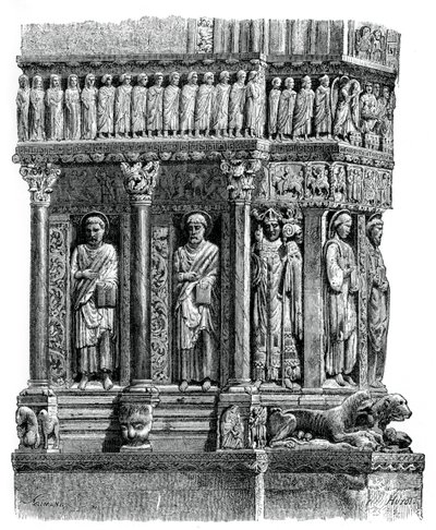 Részlet a St Trophimus portálról, Arles, XII. század, 1870 alkotó: Unbekannt