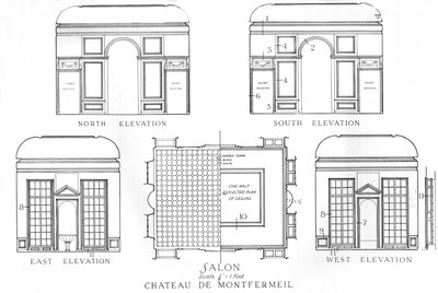 A szalonok részletei, Chateau de Montfermeil, Párizs, 1924 alkotó: Unbekannt