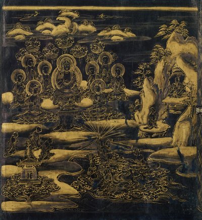 Devadatta, a Lotus Sutra 12. fejezete Hoke-kyo, Daibadatta-bon, 12. század. alkotó: Unbekannt