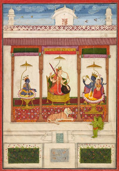 Devi Krisnával és Visnuval egy palotában, kb. 1645-1655. alkotó: Unbekannt