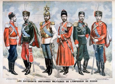 A császár különböző orosz katonai egyenruhái, 1896 alkotó: Unbekannt