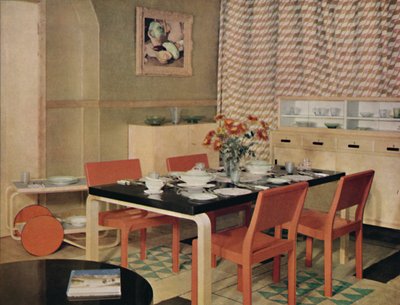 Ebédlő finn bútorokkal, 1938 alkotó: Unbekannt