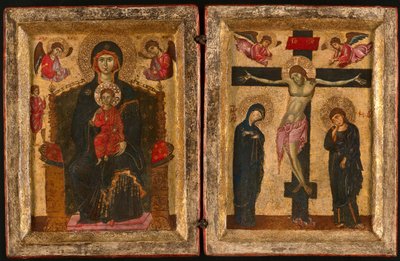 A Szűzanya és a Trónoló Gyermek és a Keresztrefeszítés diptichonja, 127585. alkotó: Unbekannt