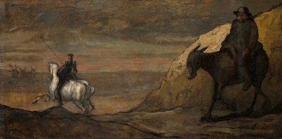 Don Quijote és a szélmalmok c. 1850. alkotó: Unbekannt