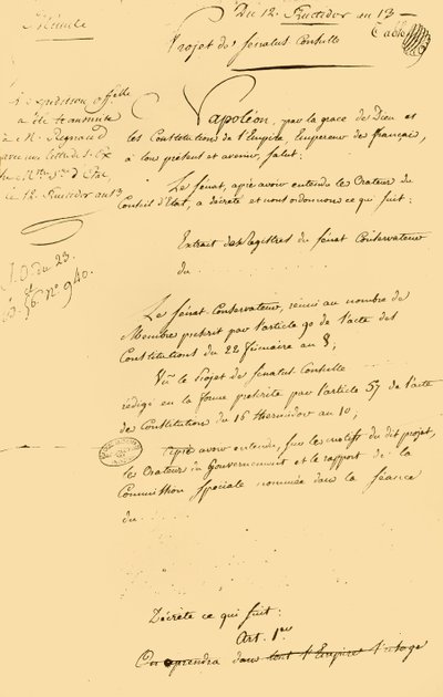 A Gergely-naptár visszaállításának tervezete, 1805. augusztus 29., 1921. alkotó: Unbekannt