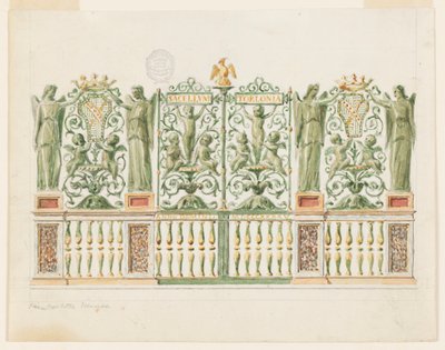 Rajz, projekt a kápolna kapujához, 1845 alkotó: Unbekannt