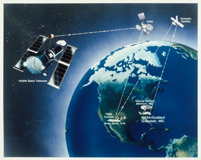 A Hubble-teleszkóp rajza, 1980-as évek alkotó: Unbekannt