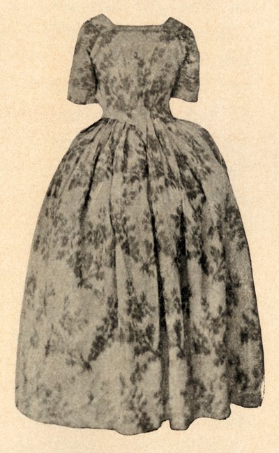 Buff chine selyem ruha, amelyet Lady Stuart viselt Barbados Colony-ban, 1700, 1937. alkotó: Unbekannt