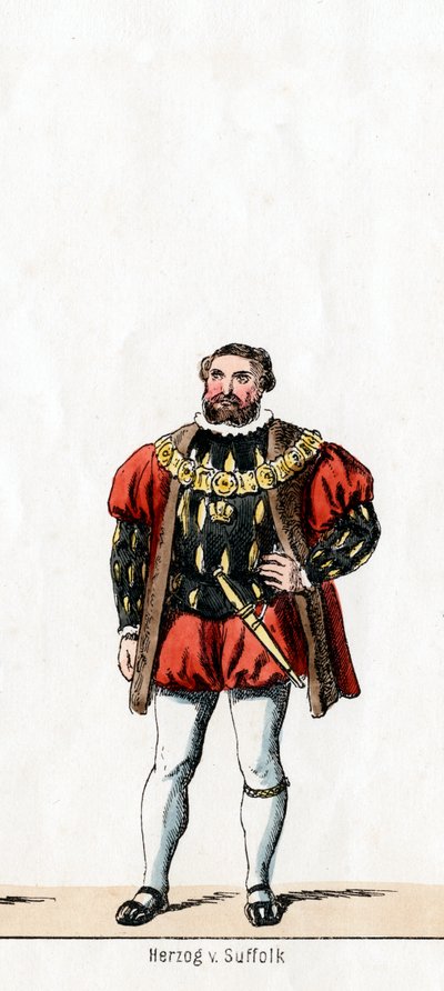 Suffolk hercege, Shakespeare drámájának jelmezterve, VIII. Henrik, XIX. alkotó: Unbekannt