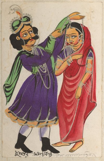 Dusmanta Garlanding Shakumtala, 1800-as évek. alkotó: Unbekannt