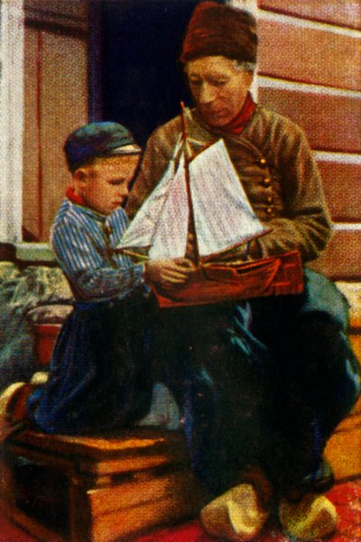 Holland apa és fia hagyományos ruhában, 1928. alkotó: Unbekannt