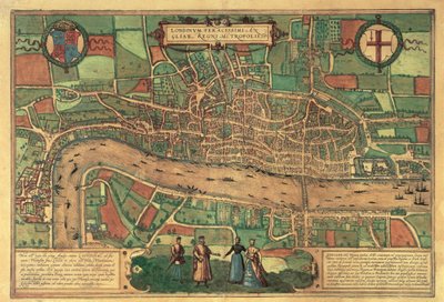 London legkorábbi nyomtatott térképe, 1574 alkotó: Unbekannt