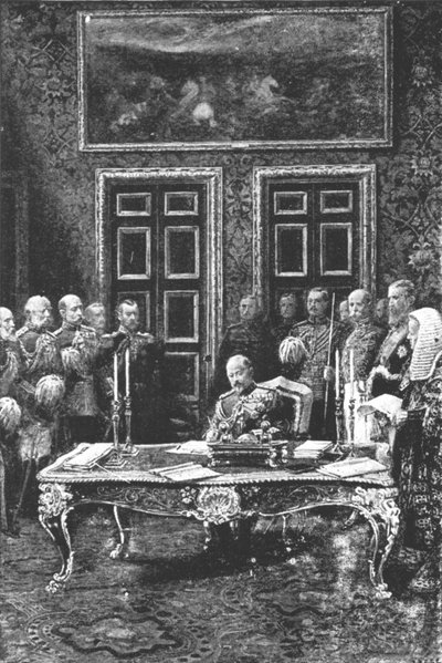 VII. Eduárd végrehajtja első állami fellépését...1901. január 24-én. alkotó: Unbekannt