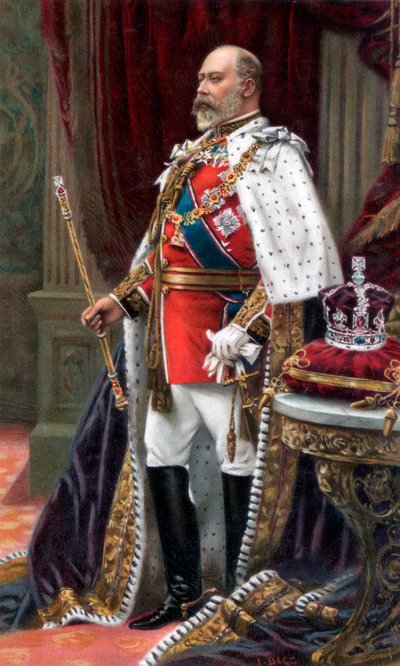 VII. Edward teljes koronázási köntösben, 1902 alkotó: Unbekannt