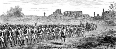 Egyiptomi csapatok Karnakban, Egyiptom 1889 alkotó: Unbekannt