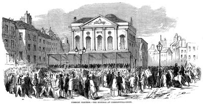 Választási összejövetelek Clerkenwell Greenben a Finsbury-i választások idején, London, 1852 alkotó: Unbekannt