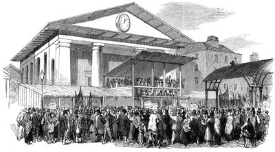 Választási összejövetel Covent Gardenben a westminsteri választások idején, London, 1852 alkotó: Unbekannt