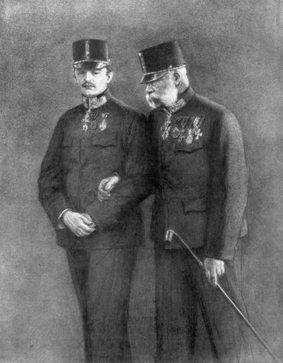 I. Ferenc József osztrák császár és Habsburg Károly főherceg, 1926 alkotó: Unbekannt