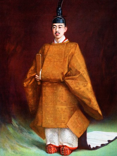 Hirohito császár koronázási ruhájában, 1924-1926 alkotó: Unbekannt