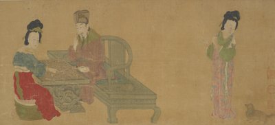 Minghuang császár és Yang hitvese Weiqit játszik, Ming vagy Qing dinasztia, 17. század. alkotó: Unbekannt