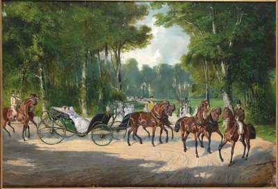 Erzsébet császárné hintón a bécsi Práterben, 1860 körül. alkotó: Unbekannt