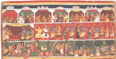 Találkozások Mathurában: Oldal egy szétszórt Bhagavata Puránából..., kb. 1700. alkotó: Unbekannt