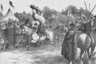 Angol mulatózás a 14. században: billenő a quintain, 1905. alkotó: Unbekannt