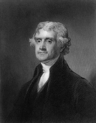 Thomas Jefferson metszet (f/w fotó) alkotó: Unbekannt