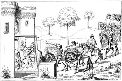 A főispán bejárata a torna helyszínére, 1849. XV. század alkotó: Unbekannt