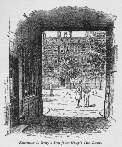 A Grays Inn bejárata a Grays Inn Lane felől, 1918 alkotó: Unbekannt