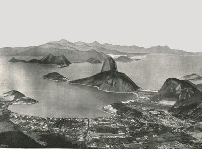 Bejárat az öbölbe Corcovado csúcsáról, Rio de Janeiro, Brazília, 1895. alkotó: Unbekannt
