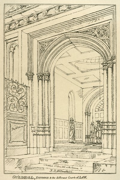 Belépés a különböző bíróságok elé, Guildhall, London, 1815. június, 1886 alkotó: Unbekannt