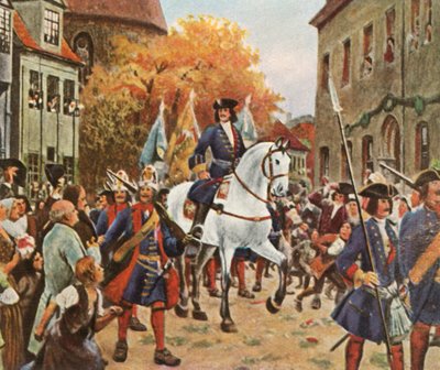 I. Lipót herceg belépése Dessauba a spanyol örökösödési háború után, 1712, 1936. alkotó: Unbekannt