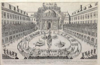 Lovasbalett a bécsi Hofburg udvarán, 1667. alkotó: Unbekannt