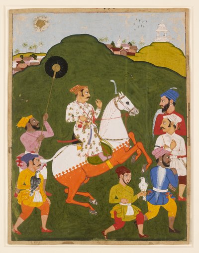 Mewari Maharana Raj Singh I lovas portréja, 1670 alkotó: Unbekannt