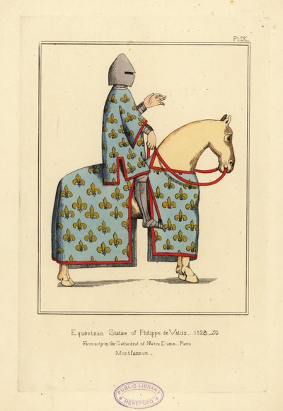 Philippe VI de Valois francia király lovas szobra alkotó: Unbekannt