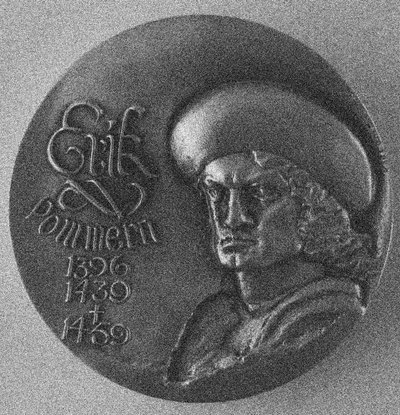 Pomerániai Erik 1382-1459. Történelmi érem, 1978 alkotó: Unbekannt