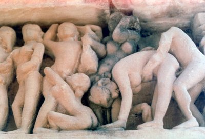 Erotikus szobrászat, Khajuraho, India. c950-1050. 20. század alkotó: Unbekannt