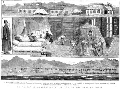 Európaiak egy himlő karanténtáborban az észak-afrikai El Torban, 1884 alkotó: Unbekannt