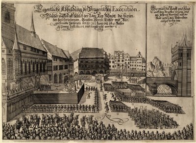 27 protestáns vezető kivégzése a prágai Óváros téren 1621. június 21-én alkotó: Unbekannt