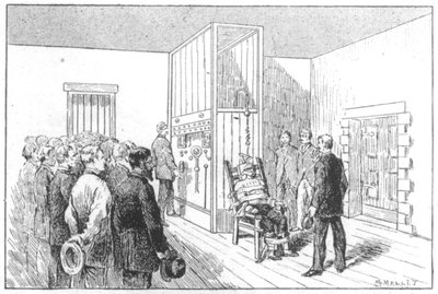 Kemmler, az első ember, aki elektromos székben halt meg, kivégzése, USA, 1890. augusztus 6. alkotó: Unbekannt