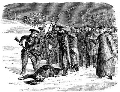 Száműzött orosz fogoly fegyelmezése, 1874 alkotó: Unbekannt